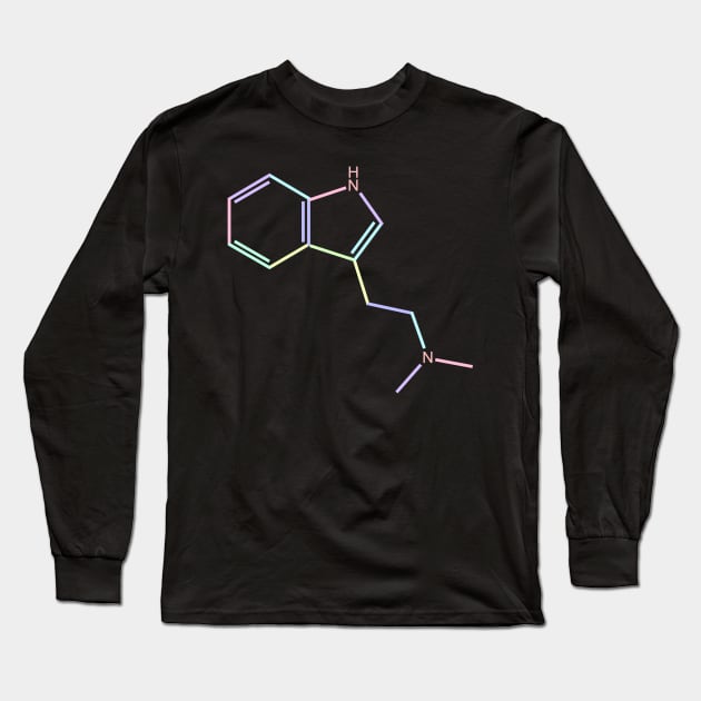 DMT Kawaii Pastel Rainbow Molecule Long Sleeve T-Shirt by ChemECool